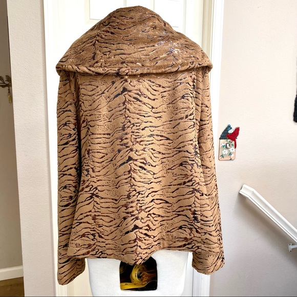 ERIN LONDON Faux For Tiger Print Jacket large - Picture 3 of 12